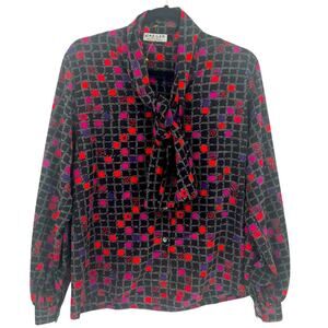 Jaeger Vintage Skirt Set Size 14 - Black, Red, Purple, Pink